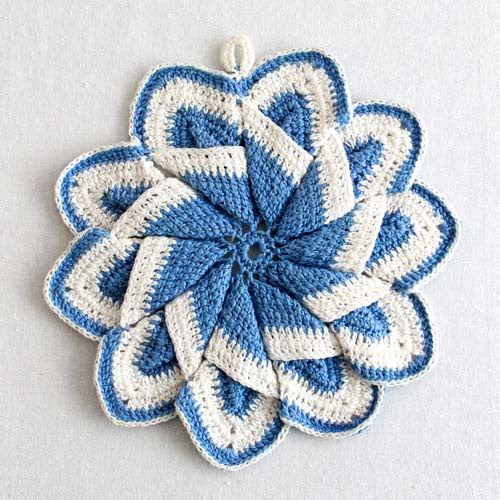 Vintage Blues Potholder Crochet Pattern - Maggie's Crochet