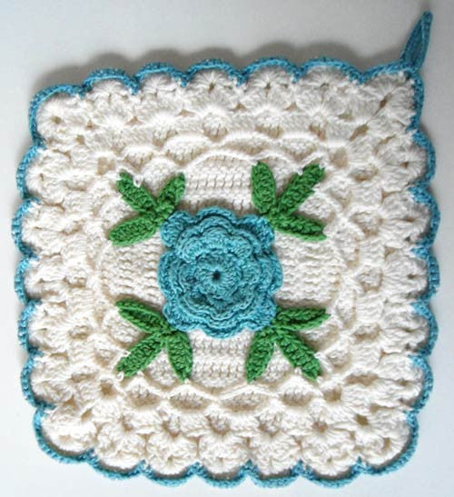 Vintage Blue & Yellow Potholder Crochet Patterns - Maggie's Crochet