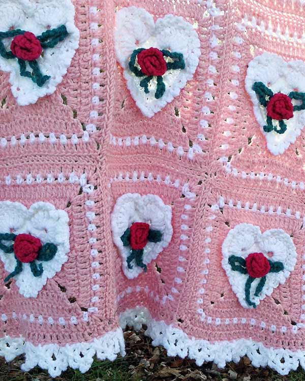 Valentine's Day Afghan & Pillow Set Crochet Pattern - Maggie's Crochet