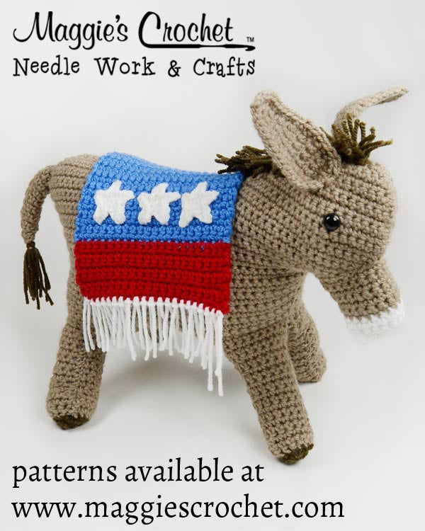 Patriotic Donkey Crochet Pattern - Maggie's Crochet