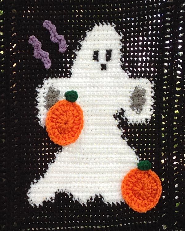 Halloween Ghosts Afghan & Pillow Set Pattern - Maggie's Crochet