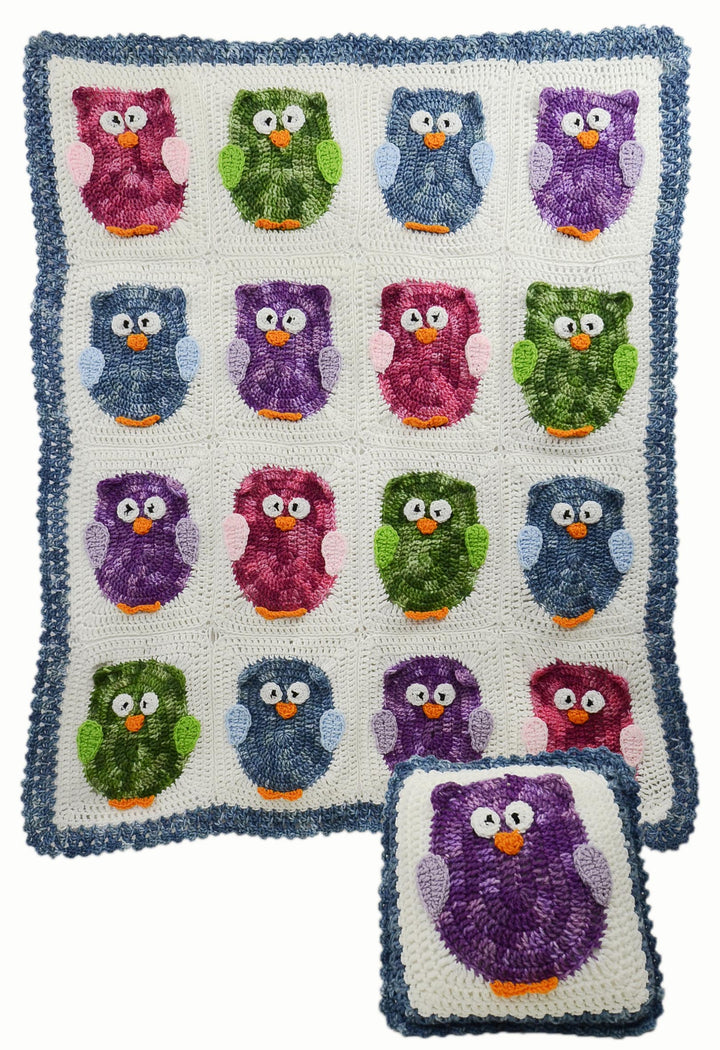 Owl Afghan & Pillow Set Crochet Pattern - Maggie's Crochet