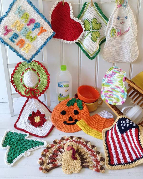 Holiday Dishcloth Set Crochet Pattern - Maggie's Crochet