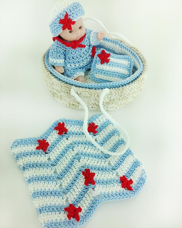 Moses Basket Baby Sailors Crochet Pattern - Maggie's Crochet