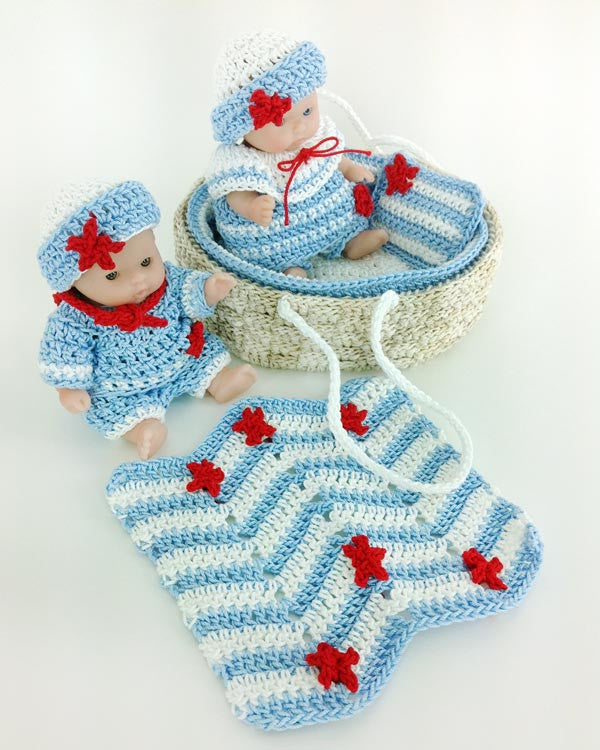 Moses Basket Baby Sailors Crochet Pattern - Maggie's Crochet