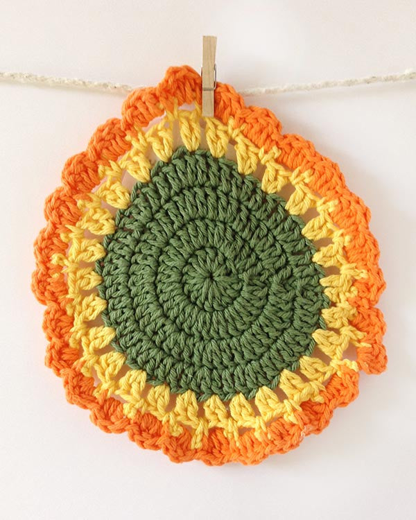 Orange Dishcloth Set Crochet Pattern - Maggie's Crochet