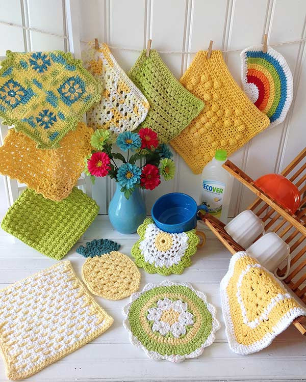 Sunny Days Dishcloths Crochet Pattern - Maggie's Crochet