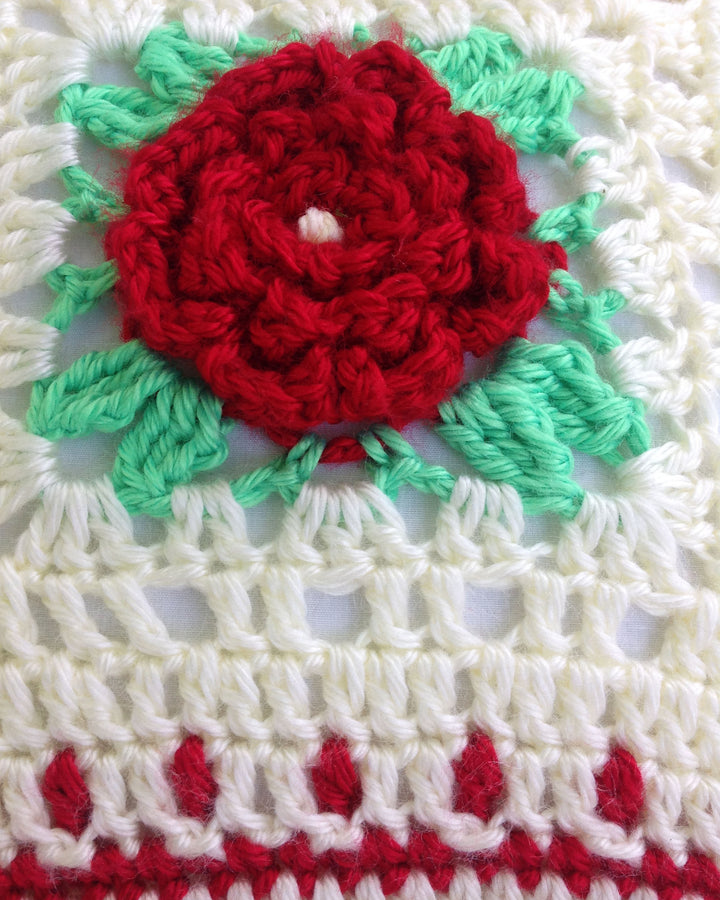 Christmas Rose Afghan & Pillow Set Crochet Pattern