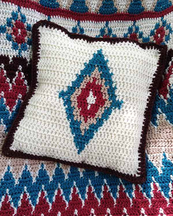 Aztec Afghan & Pillow Set Crochet Pattern - Maggie's Crochet