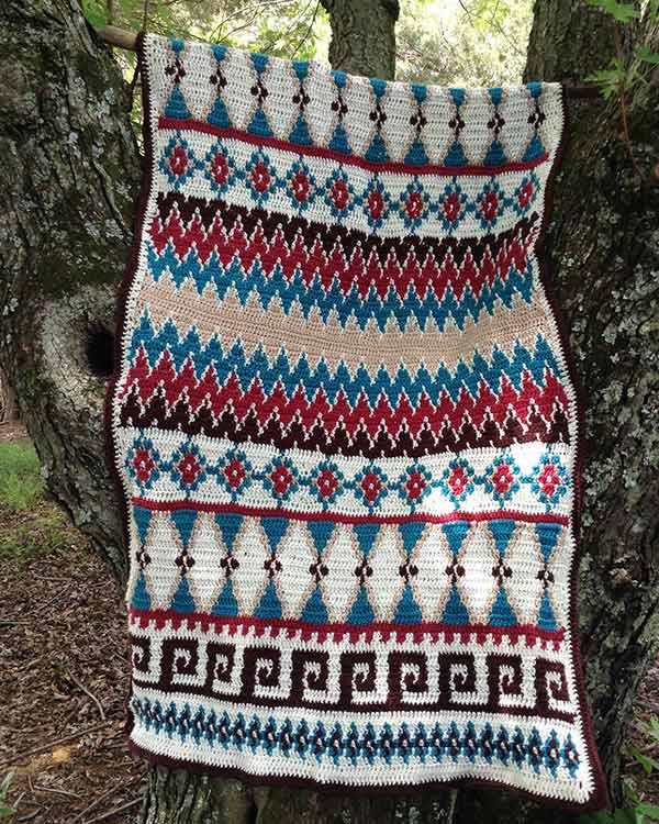 Aztec Afghan & Pillow Set Crochet Pattern - Maggie's Crochet