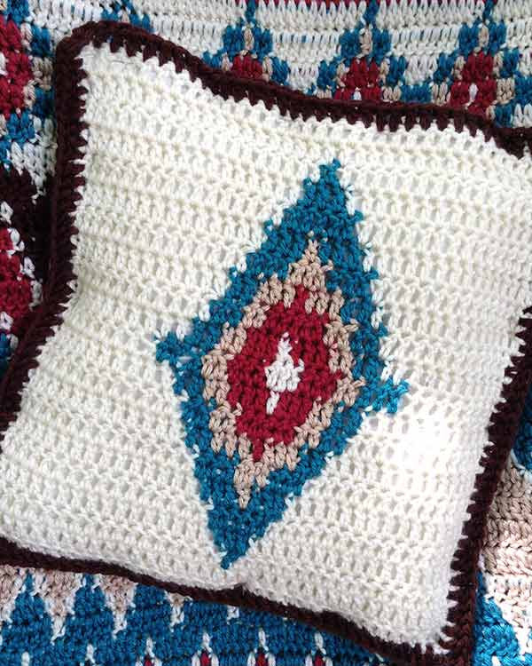 Aztec Afghan & Pillow Set Crochet Pattern - Maggie's Crochet