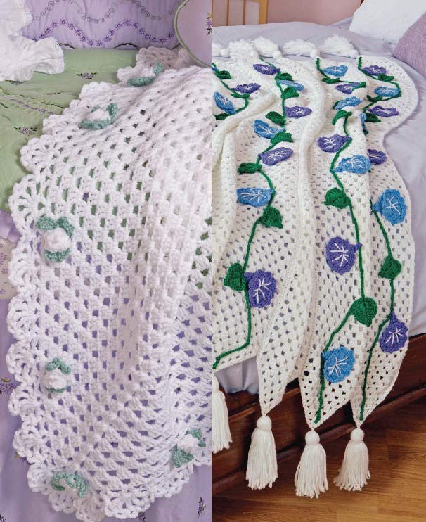 Floral Grannies Afghan Set Crochet Pattern - Maggie's Crochet