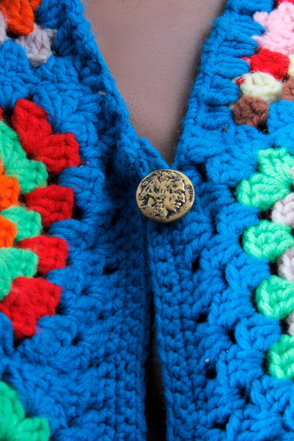 Crochet Pattern Granny Square Vintage Sweater Jacket