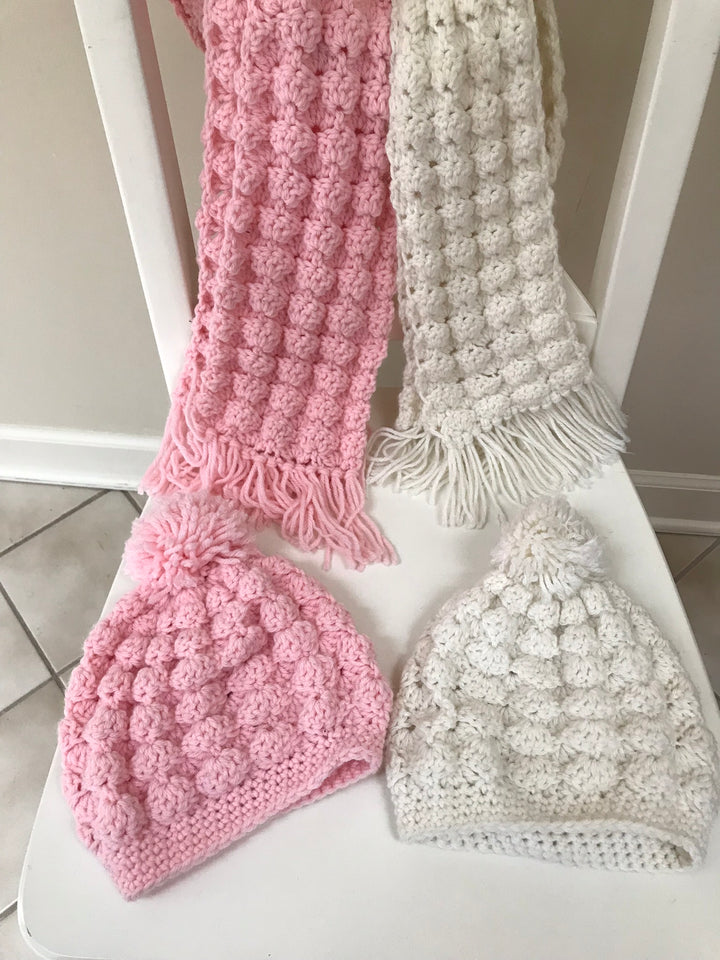 Crochet Pattern Puff Shell Hat and Scarf Set - Maggie's Crochet