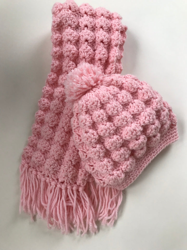 Crochet Pattern Puff Shell Hat and Scarf Set - Maggie's Crochet