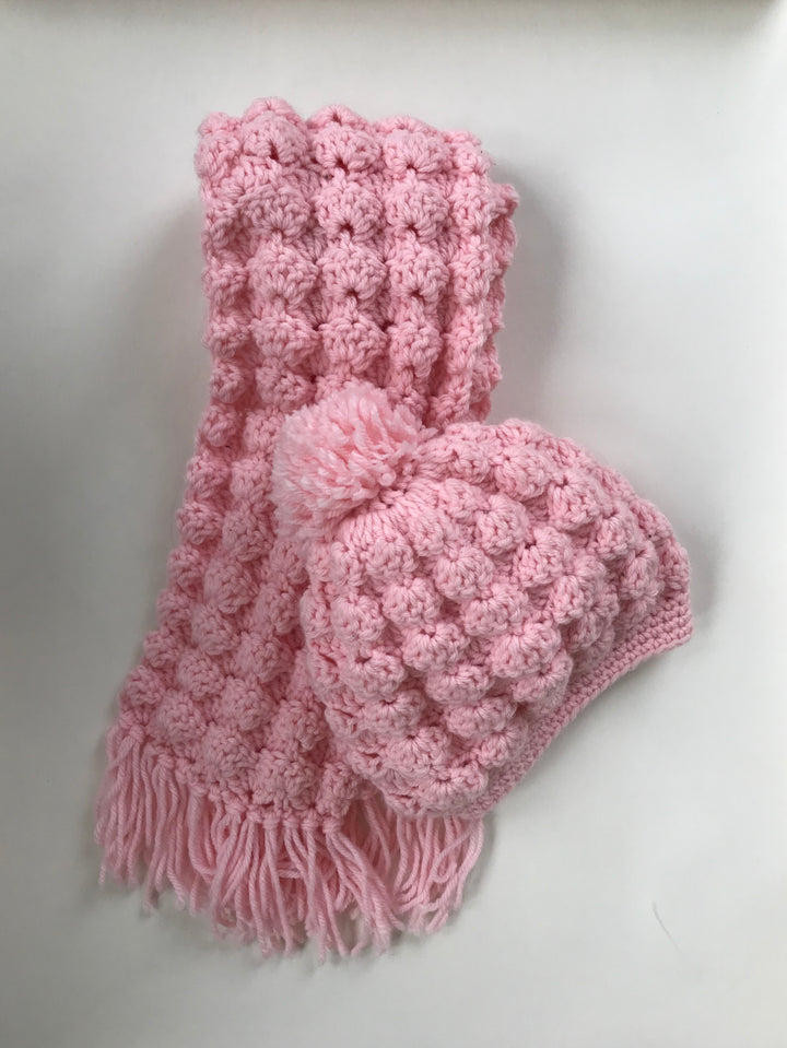 Crochet Pattern Puff Shell Hat and Scarf Set - Maggie's Crochet