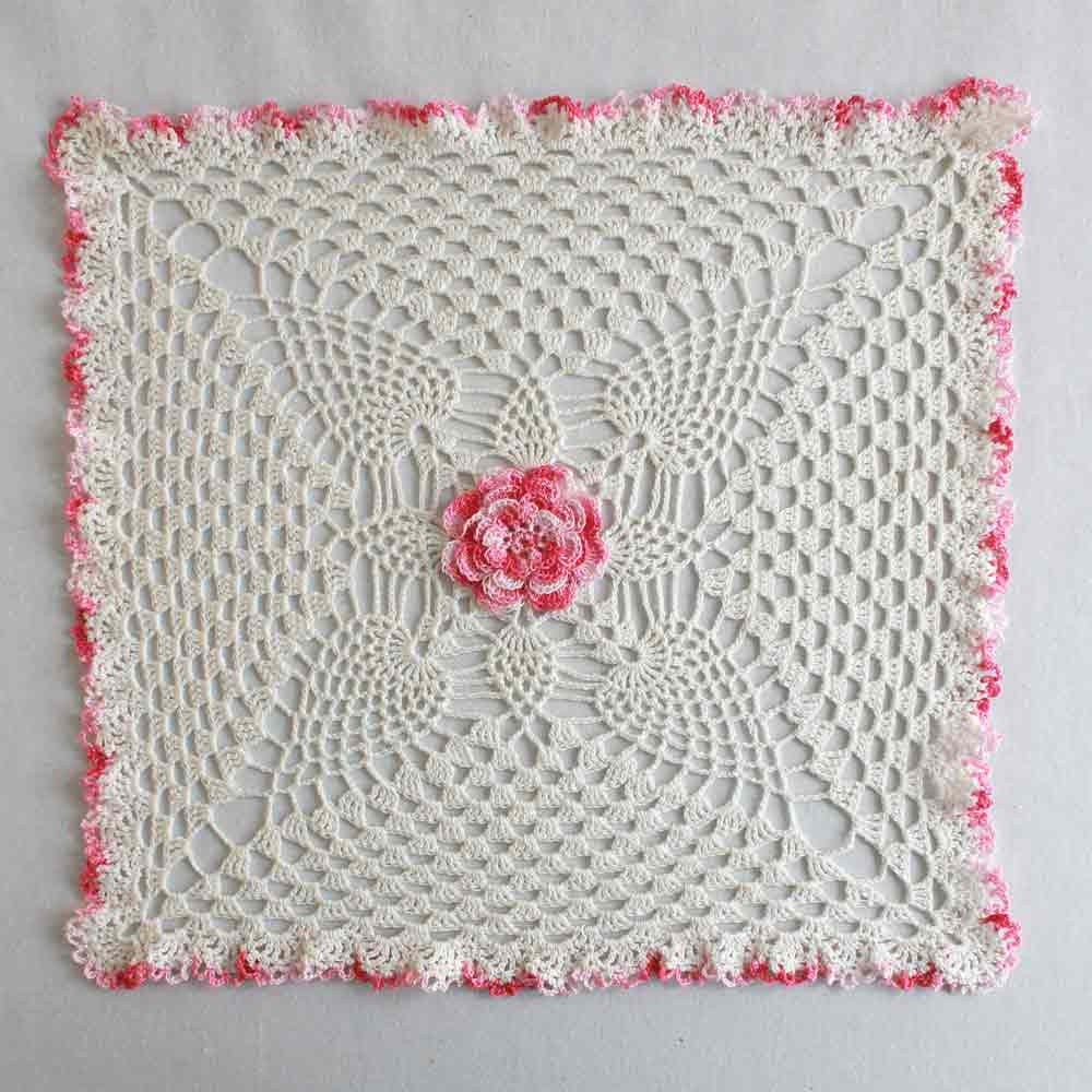 Pineapple & Rose Granny Square Doily Crochet Pattern - Maggie's Crochet