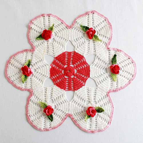 Rose Radiance Doily - Maggie's Crochet