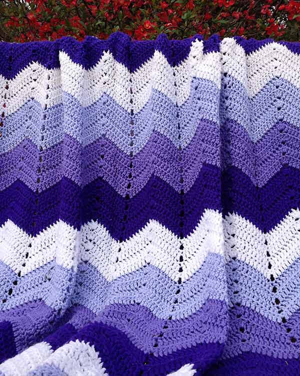 Purple Mountains Majesty Ripple Afghan Crochet Pattern - Maggie's Crochet