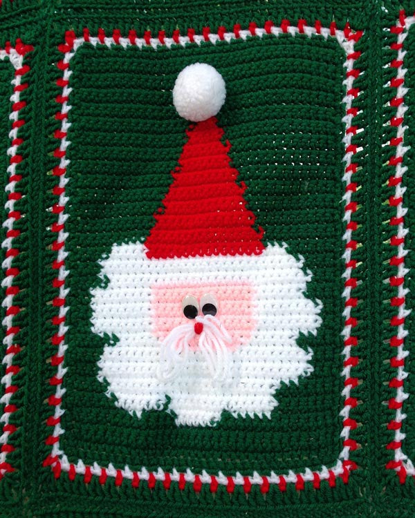 Jolly Santa Afghan and Pillow Crochet Pattern - Maggie's Crochet