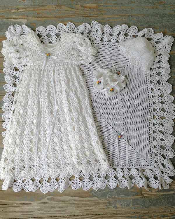 Knitted fashion christening gown patterns free