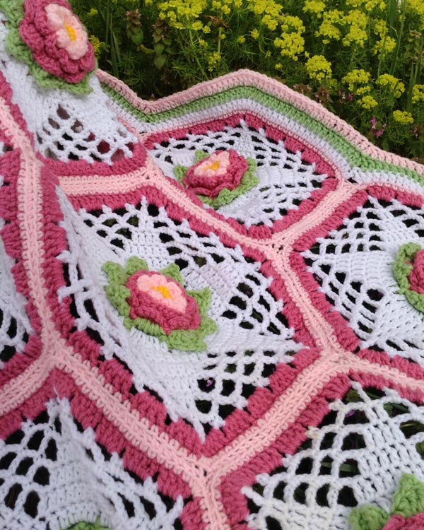 Rose Garden Afghan Crochet Pattern - Maggie's Crochet