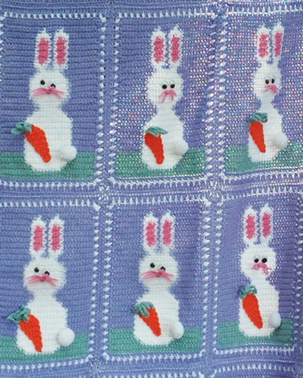 Easter Bunnies Afghan and Pillow Set Crochet Pattern - Maggie's Crochet