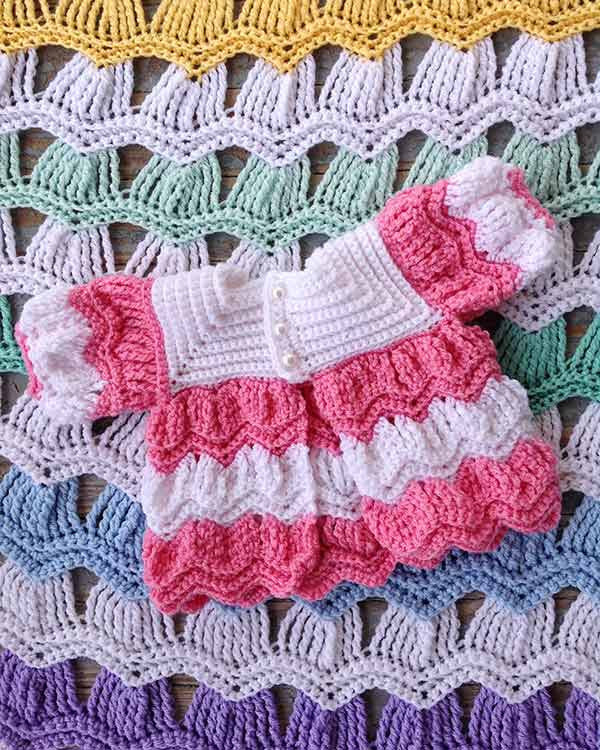 Victorian Ripple Baby Layette Crochet Pattern - Maggie's Crochet