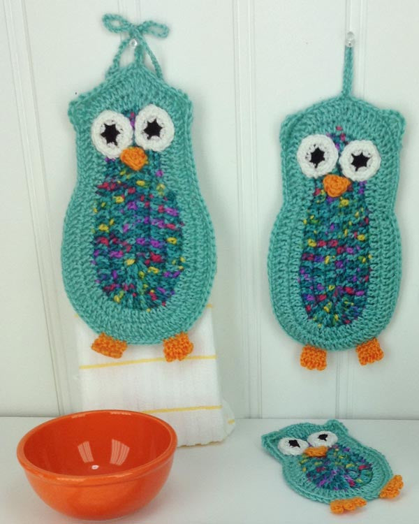 Owl Kitchen Set Crochet Pattern - Maggie's Crochet